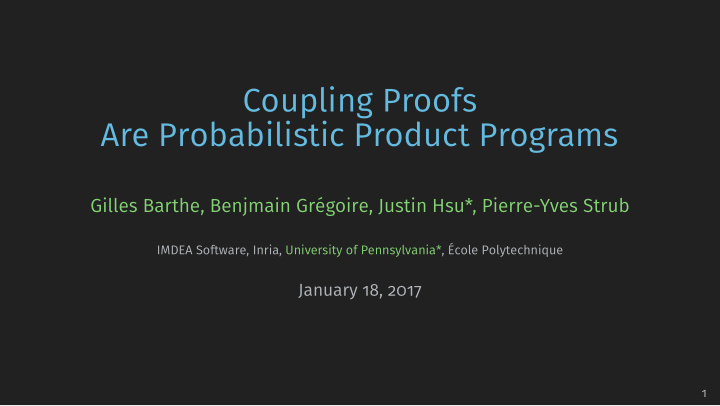 coupling proofs are probabilistic product programs