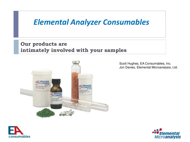 elemental analyzer consumables