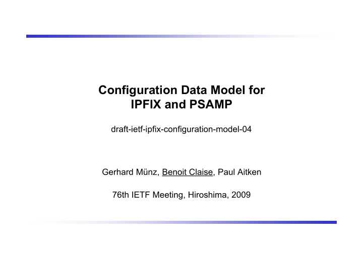configuration data model for ipfix and psamp