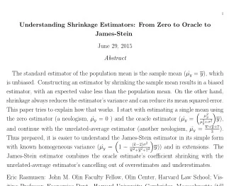 Understanding Shrinkage Estimators: From Zero to Oracle to  James-Stein  June 29, 2015  Abstract
