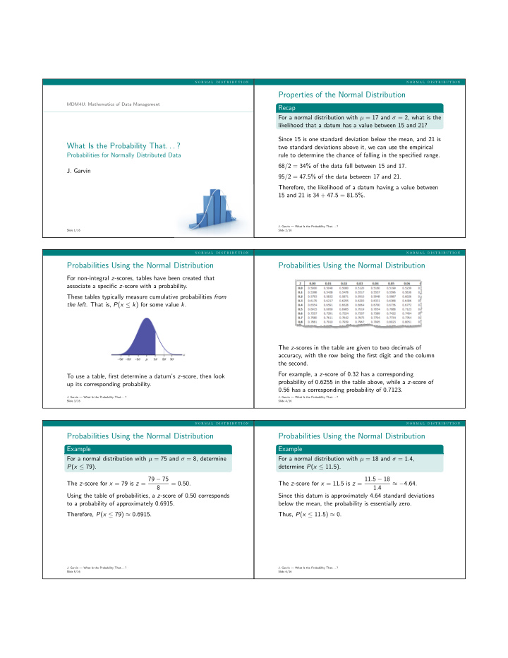 properties of the normal distribution