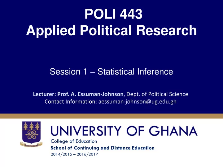 applied political research