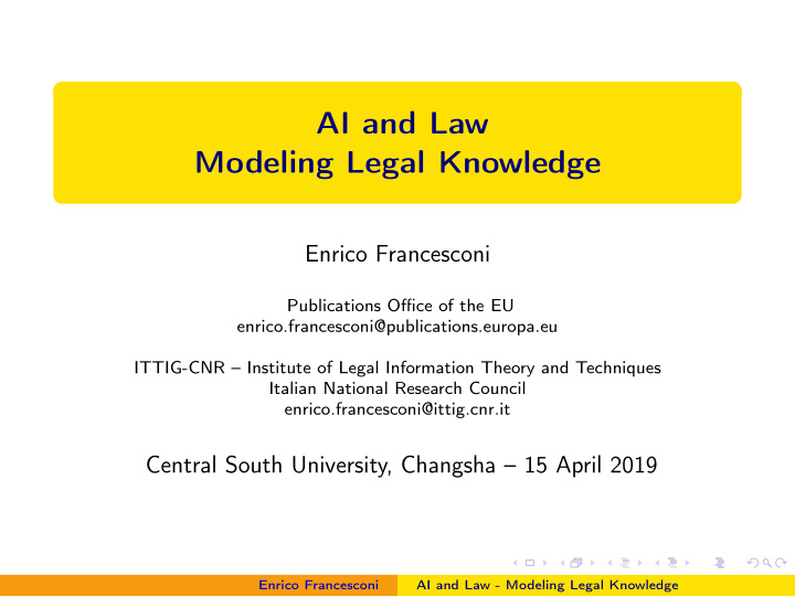 ai and law modeling legal knowledge