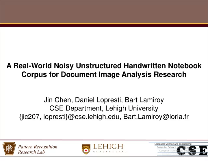 a real world noisy unstructured handwritten notebook