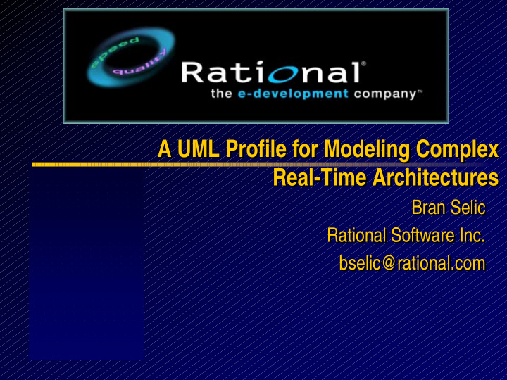 a uml profile for modeling complex a uml profile for