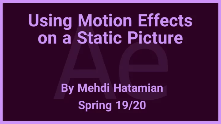 why aft fter effects