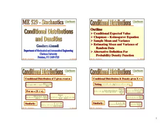 Outline  Outline  Conditional Expected Value    Conditional Expected Value  Chapman