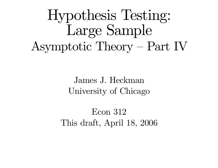 hypothesis testing large sample