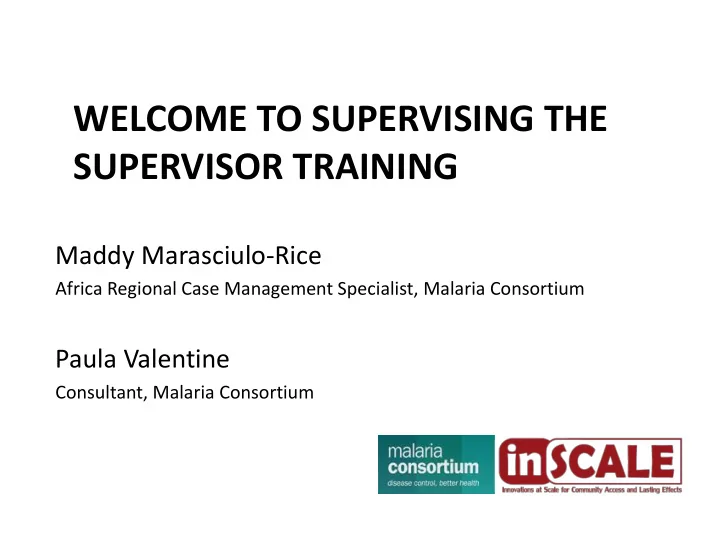 supervisor training