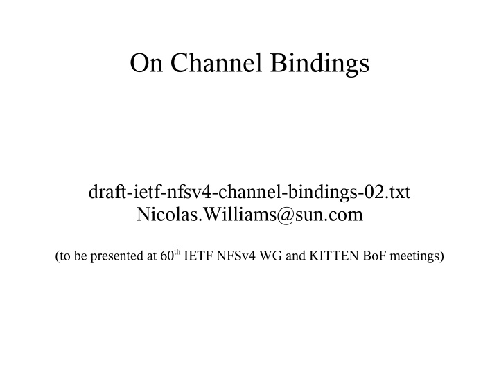on channel bindings