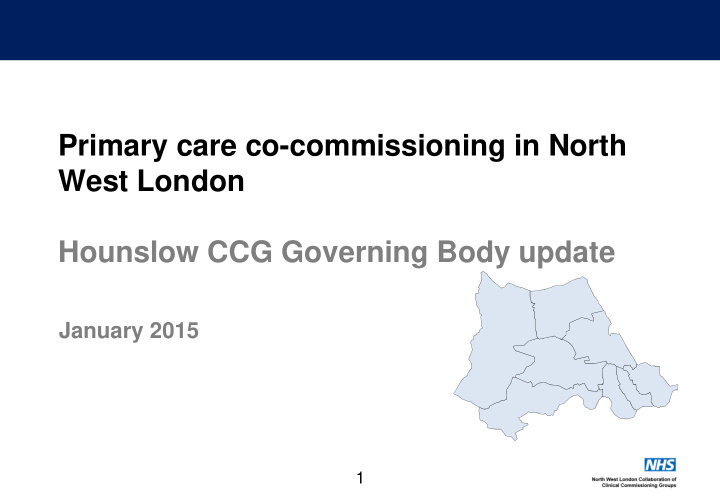 primary care co commissioning in north