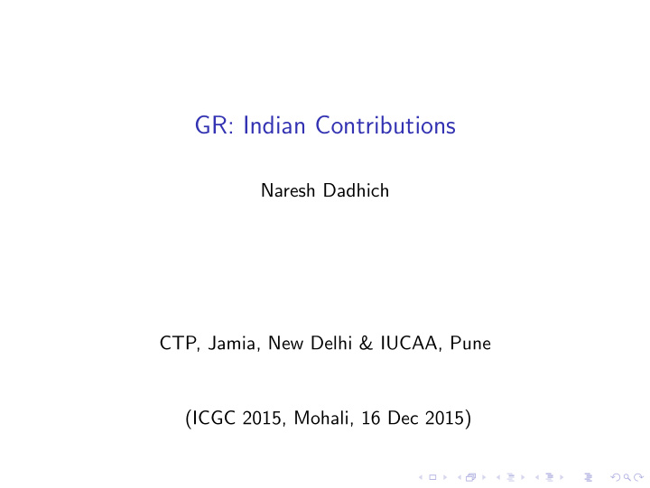 gr indian contributions