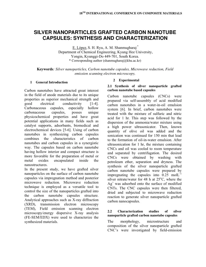silver nanoparticles grafted carbon nanotube capsules