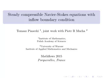 Steady compressible Navier-Stokes equations with  inflow boundary condition Tomasz Piasecki 1 ,