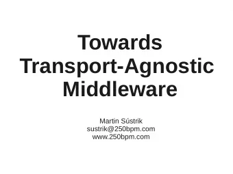 Towards  Transport-Agnostic  Middleware  Martin Sstrik  sustrik@250bpm.com  www.250bpm.com
