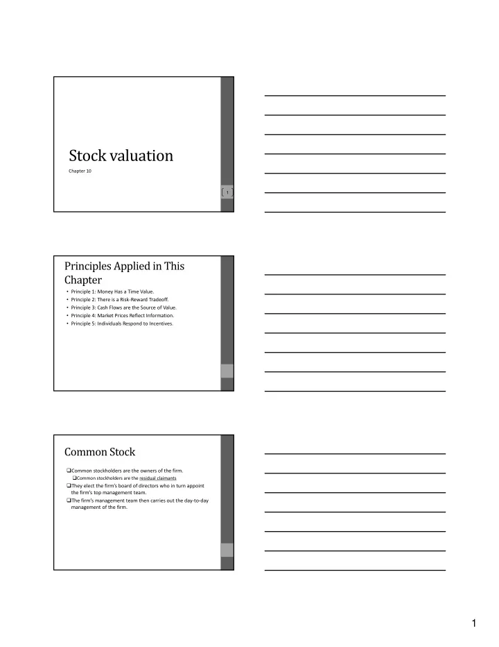 stock valuation