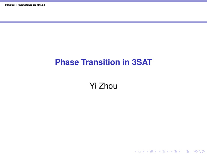 phase transition in 3sat yi zhou