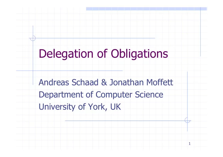 delegation of obligations
