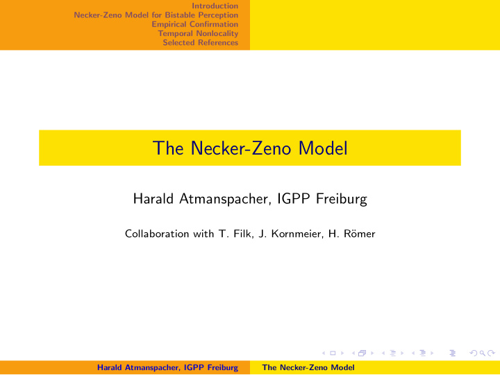 the necker zeno model