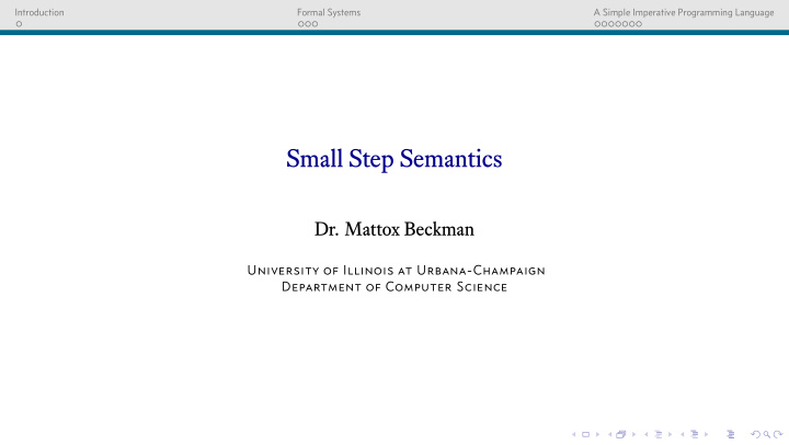 small step semantics