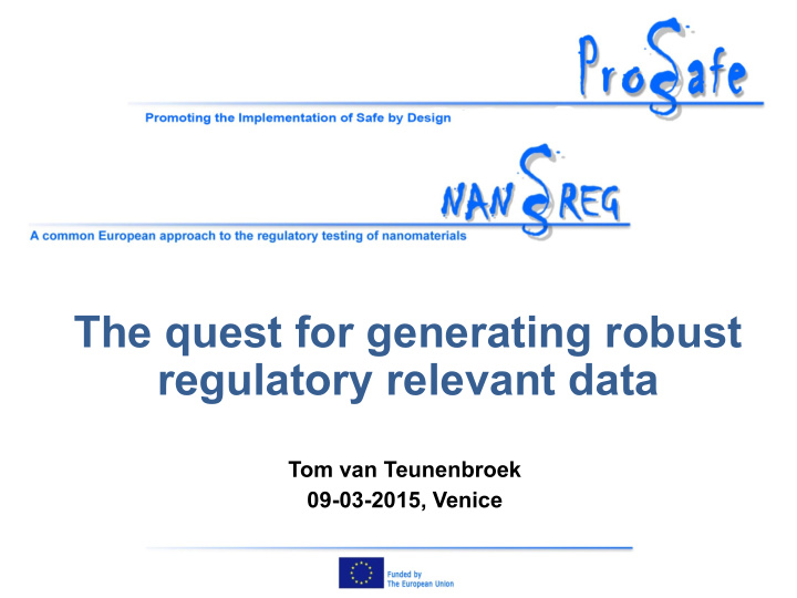 regulatory relevant data