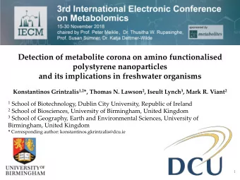Detection of metabolite corona on amino functionalised  polystyrene nanoparticles  and its