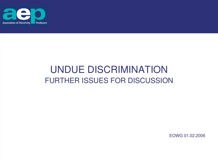undue discrimination