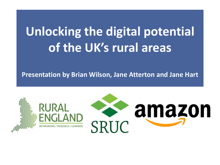 unlocking the digital potential of the uk s rural areas