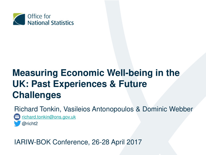 measuring economic well being in the
