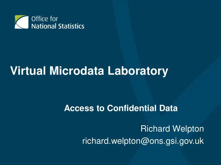 virtual microdata laboratory