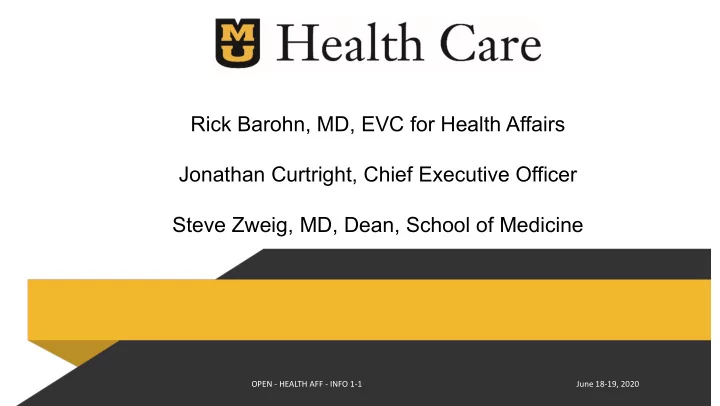 rick barohn md evc for health affairs jonathan curtright
