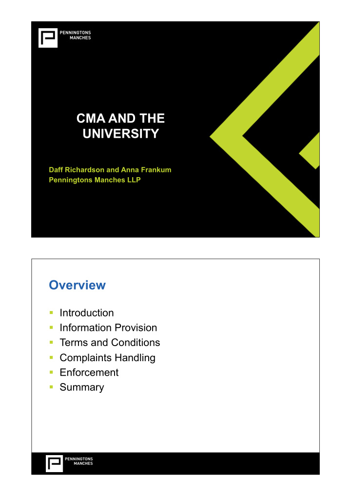 cma and the university