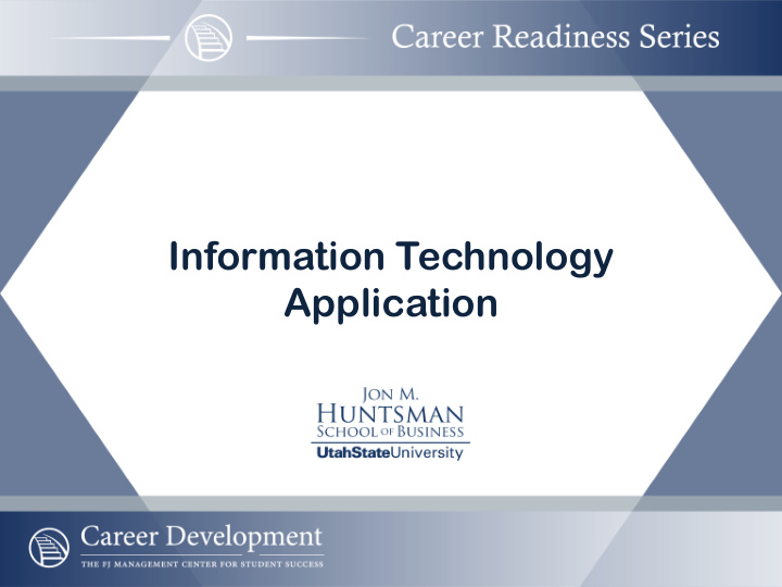 information technology application information technology