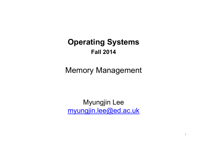 operating systems fall 2014