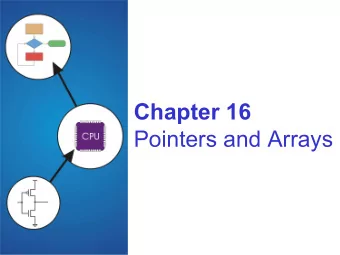 Chapter 16  Pointers and Arrays  Pointers and Arrays  We've seen examples of both of these  in our