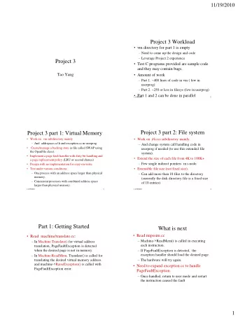 Part 1: Getting Started  What is next  Read mipssim.cc  Read  machine/translate.cc: