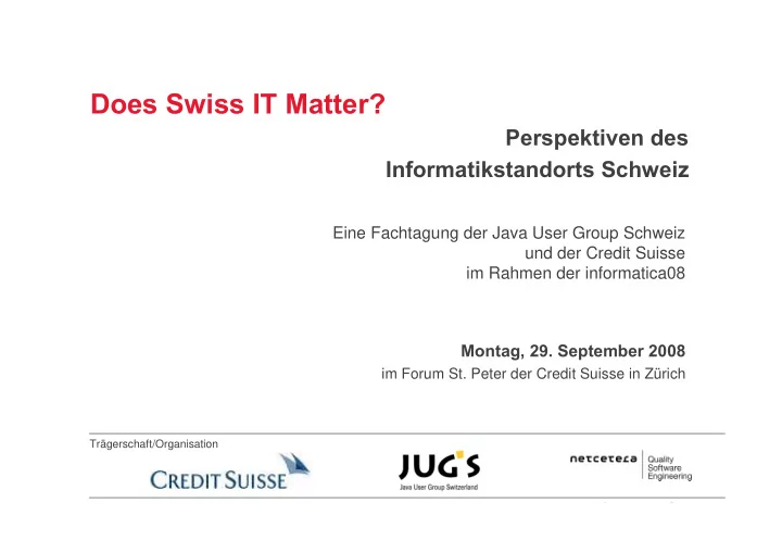 does swiss it matter