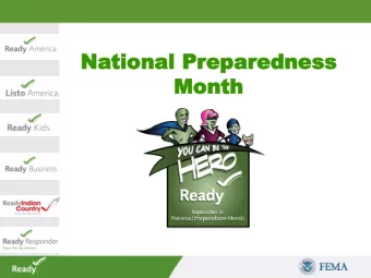 Mon  Month  th  Agenda  Agenda  Preparedness Barriers  National Preparedness Month Objectives