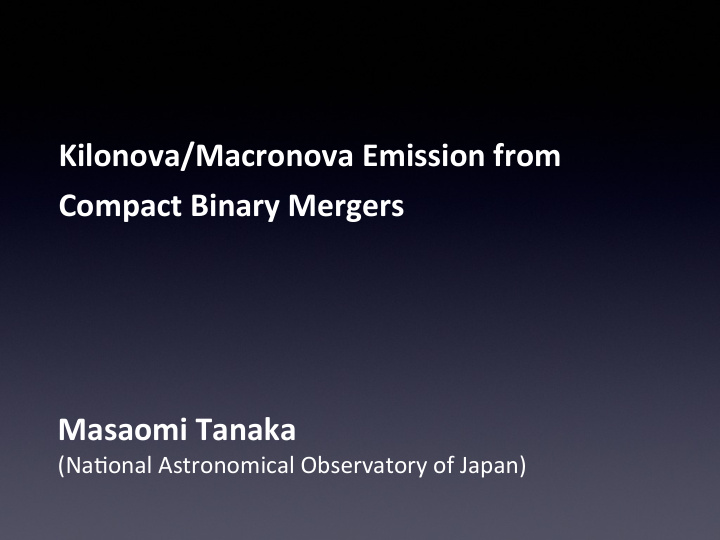 kilonova macronova emission from compact binary mergers