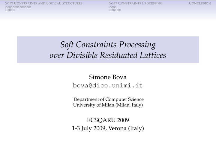 soft constraints processing over divisible residuated