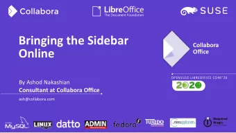 Bringing the Sidebar  Collabora  Online  Offjce  OPENSUSE-LIBREOFFICE CONF20  By Ashod Nakashian