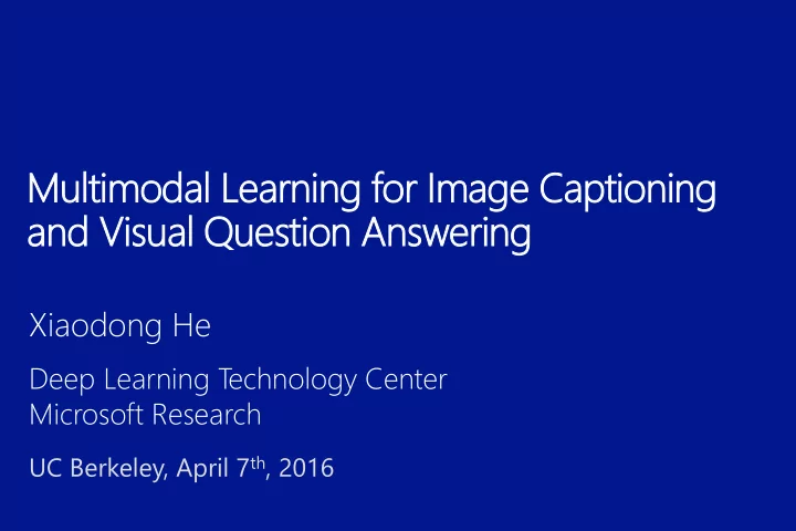 multimodal learning for image captioning