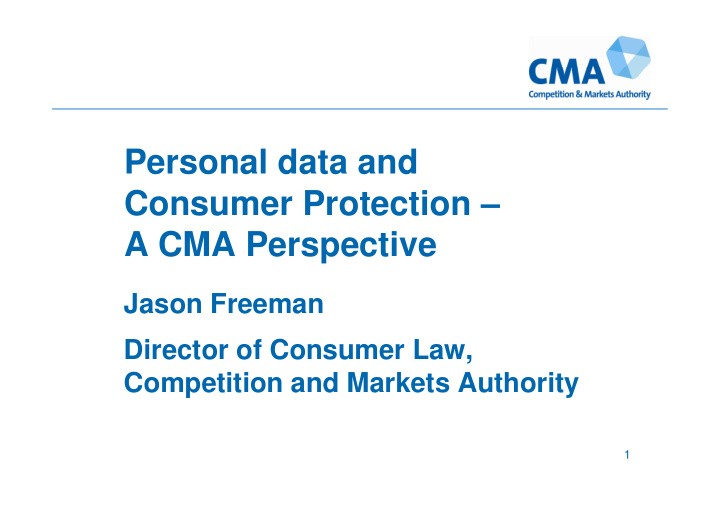 personal data and consumer protection a cma perspective a
