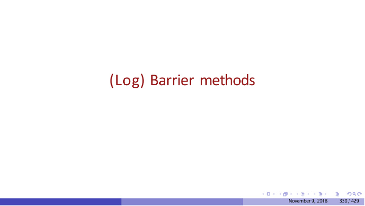 log barrier methods