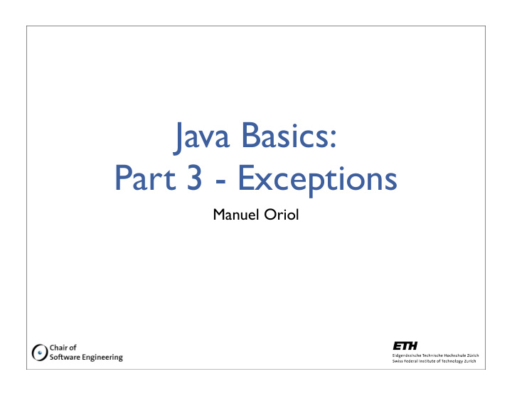 java basics part 3 exceptions