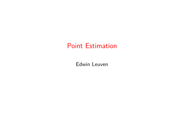 point estimation