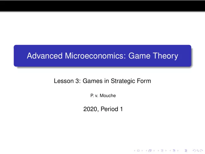advanced microeconomics game theory