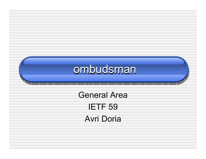 ombudsman ombudsman