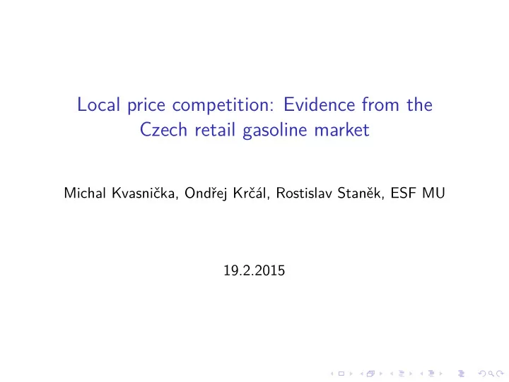 local price competition evidence from the czech retail