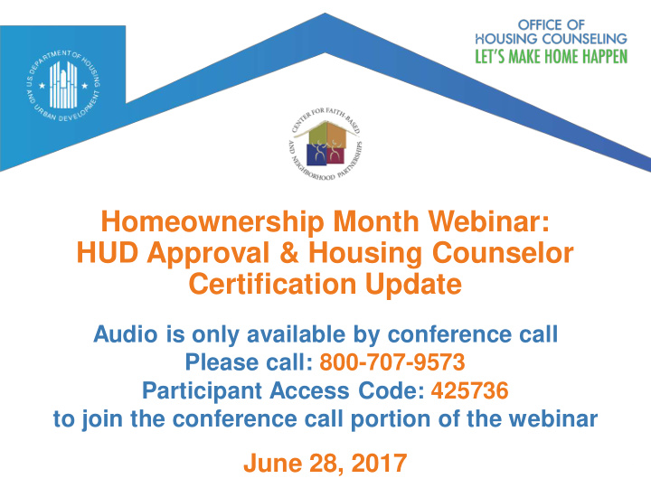 homeownership month webinar hud approval housing